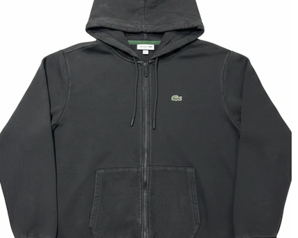 Lacoste Classic Fit Black Zip-Up Hoodie