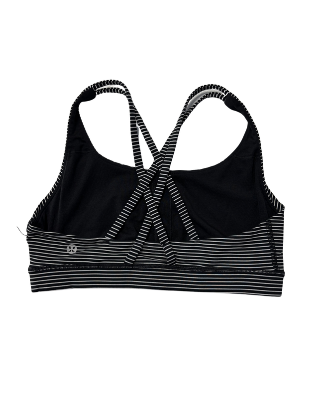 Lululemon Black and White Striped Graphic Cross-Back Sports Bra