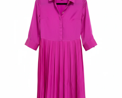 Banana Republic Pink Pleated Midi Shirt Dress