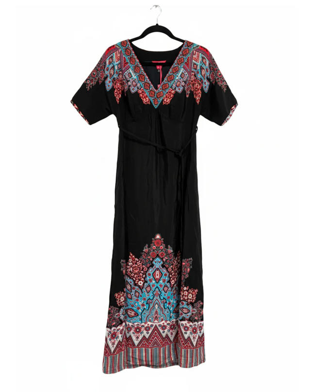 Monsoon Black Embroidered Boho Maxi Dress W/TAG