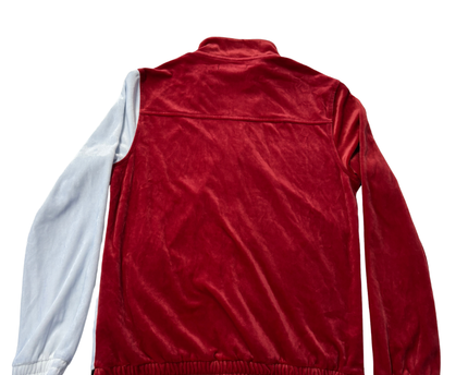 INC International Concepts Red/Black/White Velour Colorblock Track Jacket