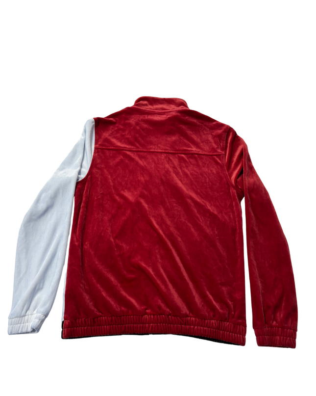 INC International Concepts Red/Black/White Velour Colorblock Track Jacket