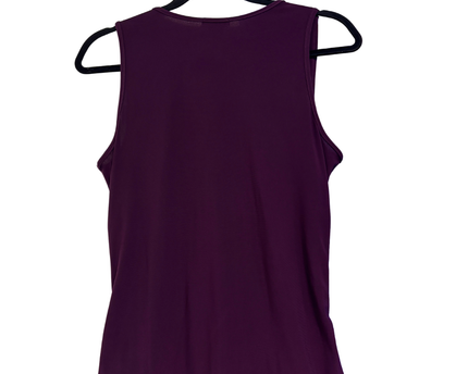 VENUS Purple V-Neck Ruched Sleeveless Top