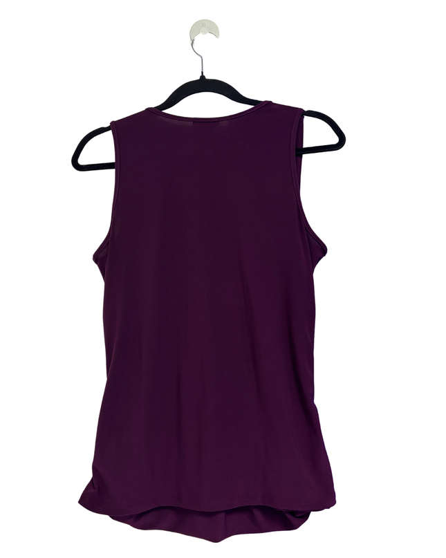 VENUS Purple V-Neck Ruched Sleeveless Top