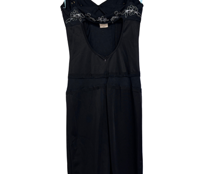 Mary-Kate and Ashley Black Y2K Embroidered Corset Midi Dress