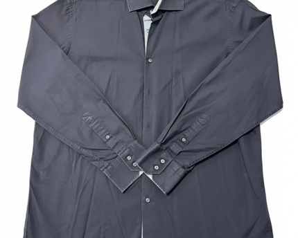 BOSS Navy Blue Regular Fit Long Sleeve Dress Shirt