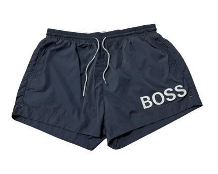 BOSS Grey Logo Athletic Casual Shorts