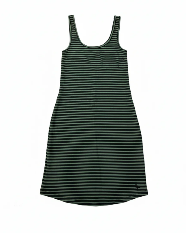 Jack Wills Black/Green Striped Scoop Neck Mini Dress