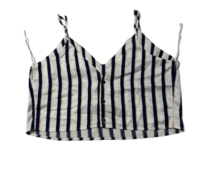 Garage Navy/White Striped Satin Cami Top W/Tags