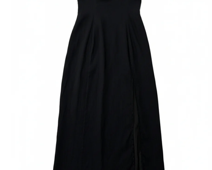 Zara Black V-Neck Maxi Dress with Side Slit