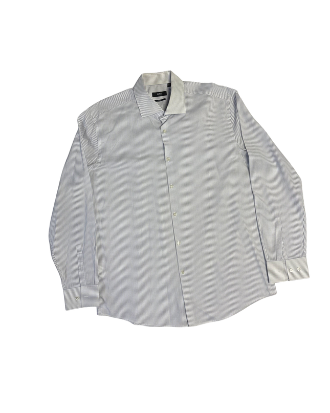 BOSS White Striped Slim Shirt
