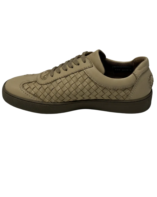Bottega Veneta Beige Intrecciato Leather Sneakers