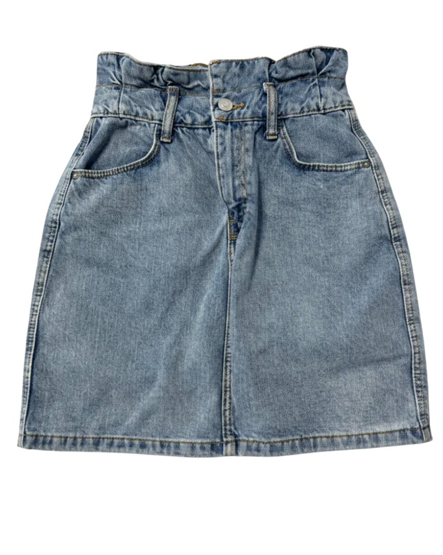 H&M Divided Blue Denim Paperbag Mini Skirt