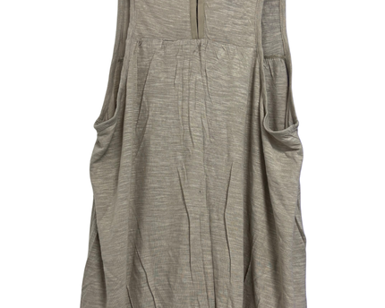 American Eagle Beige Sleeveless Zip-Back Tank Top