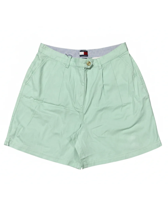 Tommy Hilfiger Mint Green Classic Pleated Cotton Shorts