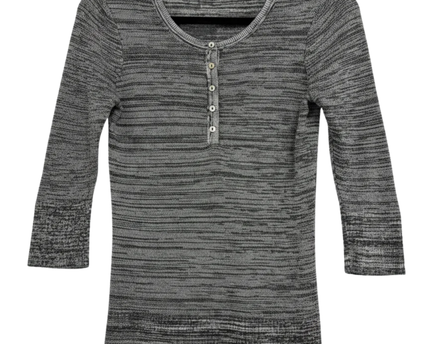 Levi's Grey Space-Dye Henley Knit Top
