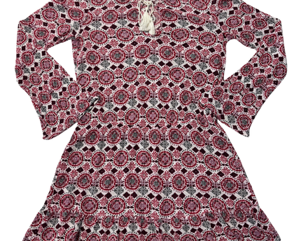 H&M Red/White/Black Patterned Boho Mini Dress