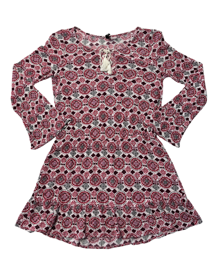 H&M Red/White/Black Patterned Boho Mini Dress