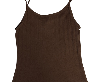 American Eagle Outfitters Brown Heart Pointelle Cami Top