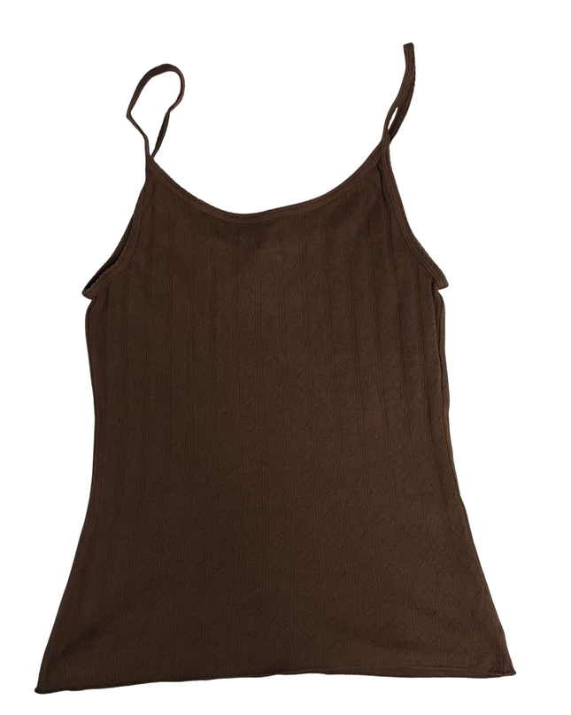 American Eagle Outfitters Brown Heart Pointelle Cami Top