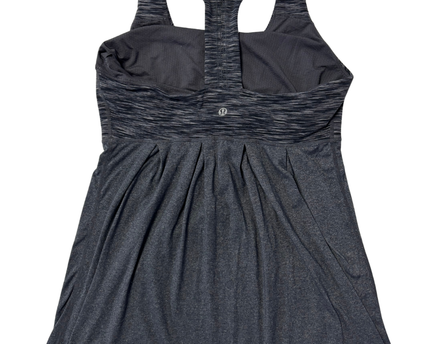 Lululemon Grey Space Dye Pleated Racerback Athletic Tank Top