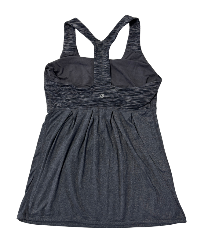 Lululemon Grey Space Dye Pleated Racerback Athletic Tank Top