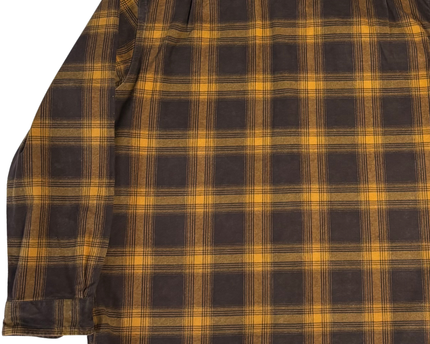 Carhartt Brown and Orange Plaid Long Sleeve Button-Down Shirt