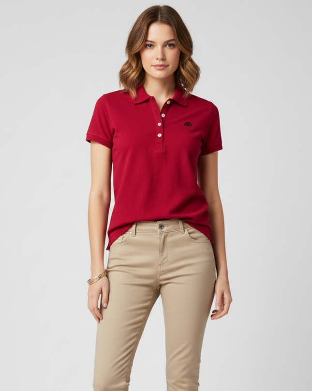 Aéropostale A87 Ruby Red Pique Polo Shirt
