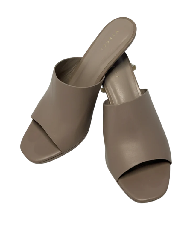 Vincci Tan Clear Heel Mules
