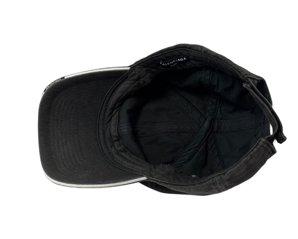 Balenciaga Black Europa! Embroidered Faded Denim Cap