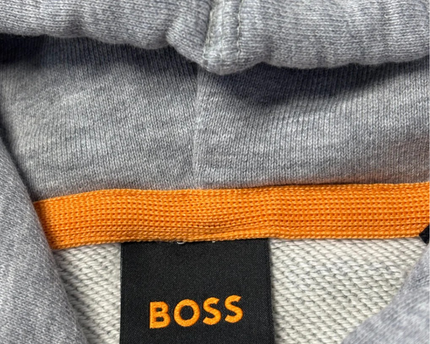 BOSS Grey Multi-Color Logo Appliqué Hoodie