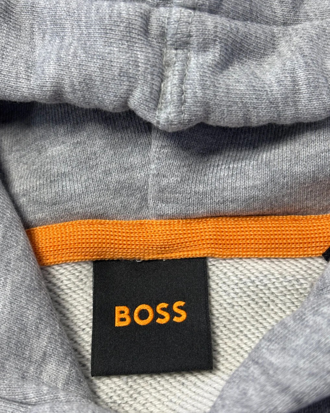 BOSS Grey Multi-Color Logo Appliqué Hoodie