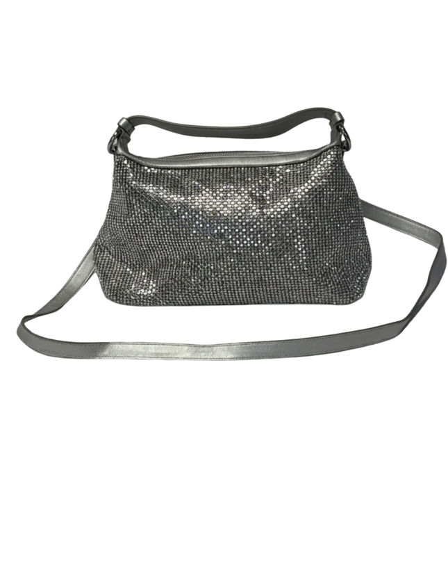 Vince Camuto Silver Rhinestone Embellished Evening Bag