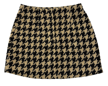 Monki Black/Beige Houndstooth Textured Mini Skirt