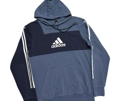 Adidas Blue Three Stripes Hoodie