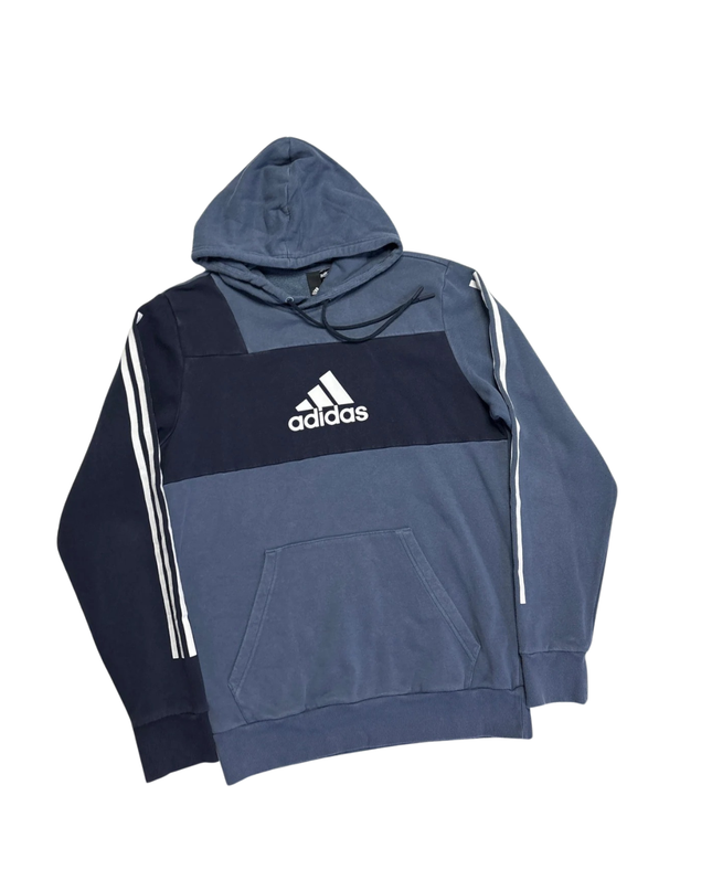 Adidas Blue Three Stripes Hoodie