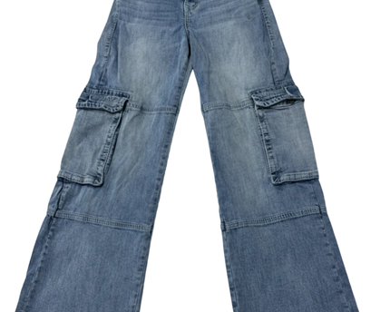 True Religion Light Blue Cargo Wide Leg Jeans