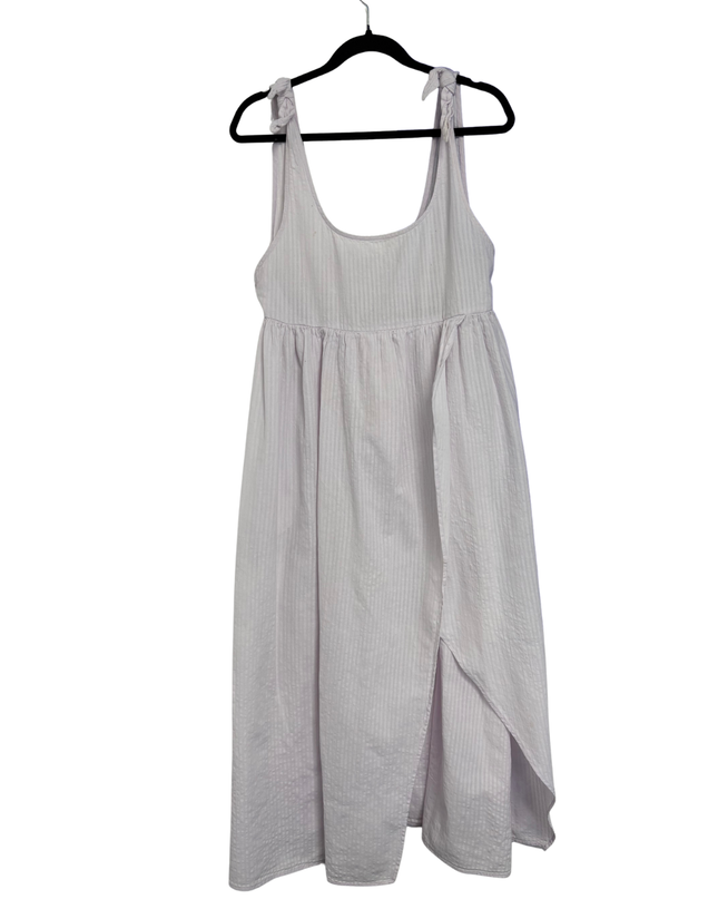 American Eagle Lavender Tie-Strap Cotton Linen Maxi Dress