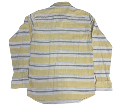 Lacoste Yellow Striped Slim Fit Long Sleeve Shirt