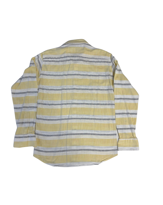 Lacoste Yellow Striped Slim Fit Long Sleeve Shirt