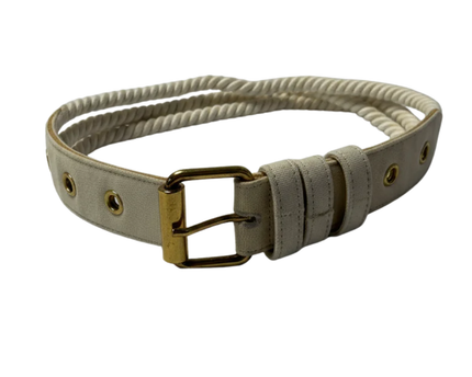 Nautical Off White Rope and Canvas Belt