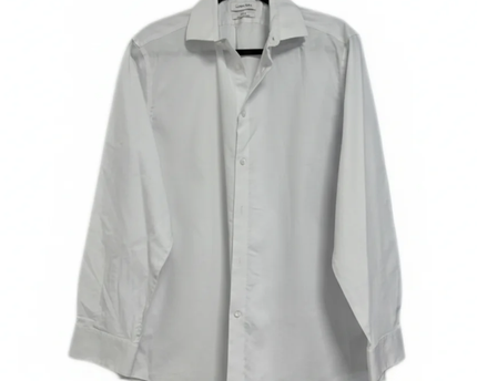 Calvin Klein White Slim Fit Herringbone Dress Shirt