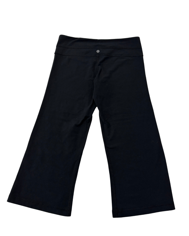 Lululemon Black Wide Leg Cropped Yoga Pants