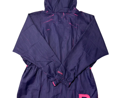 Reebok Purple Hooded with Neon Pink Accents Windbreaker Jacket