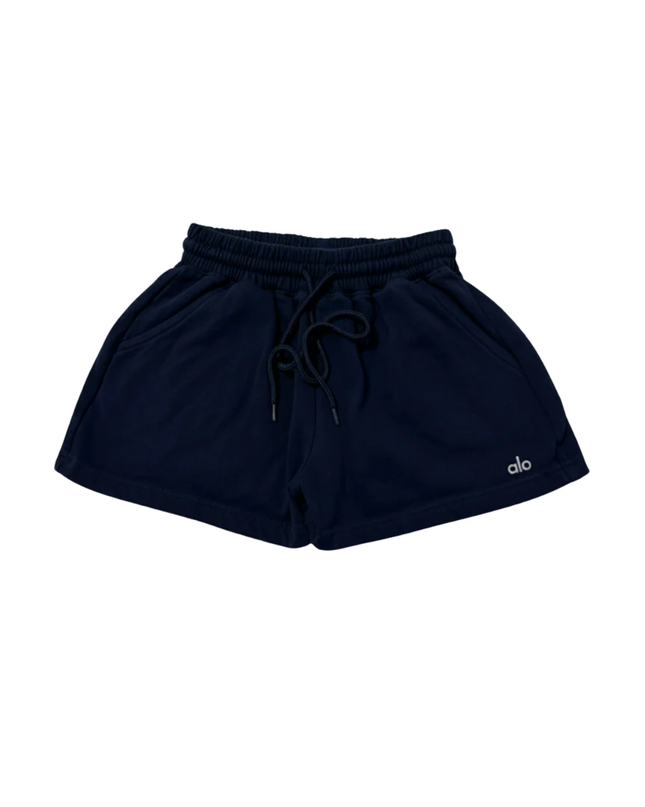Alo Navy Blue Drawstring Lounge Shorts