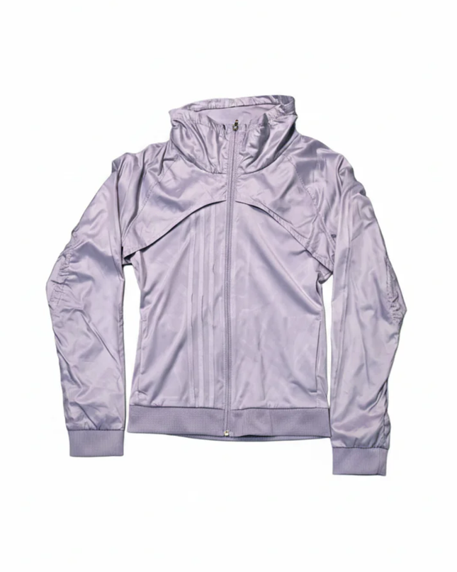 Adidas Purple Full-Zip High-Neck Ventilated Sports Track Jacket