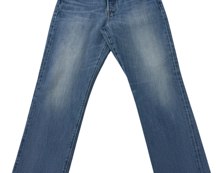 Levi's Blue Wedgie Straight Raw Hem Jeans