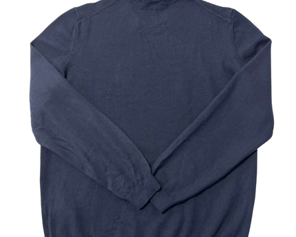Boss Dark Blue Extra Fine Merino Wool Slim Fit Sweater