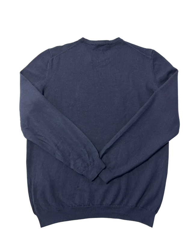 Boss Dark Blue Extra Fine Merino Wool Slim Fit Sweater