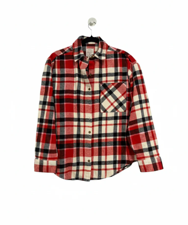 Billabong Red Plaid Flannel Button-Down Shirt